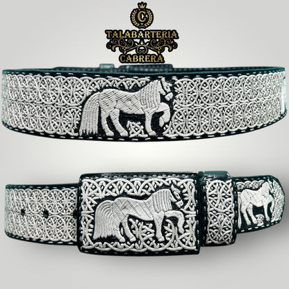 Cinto Piteado Aros con caballos