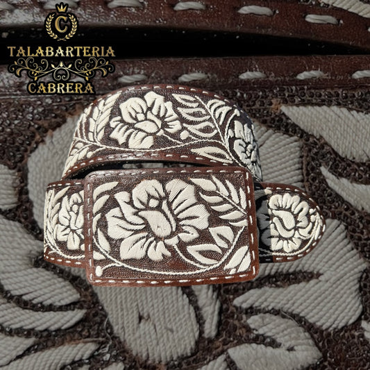 Cinturón Piteado Diseño Floreado
