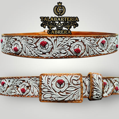 Cinto piteado Ramiado con flores