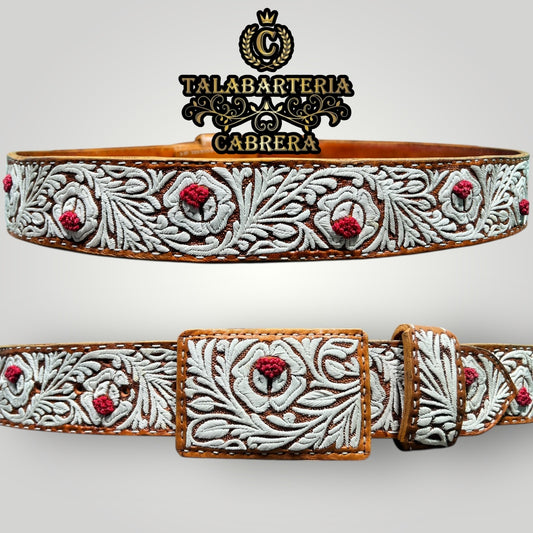 Cinto piteado Ramiado con flores